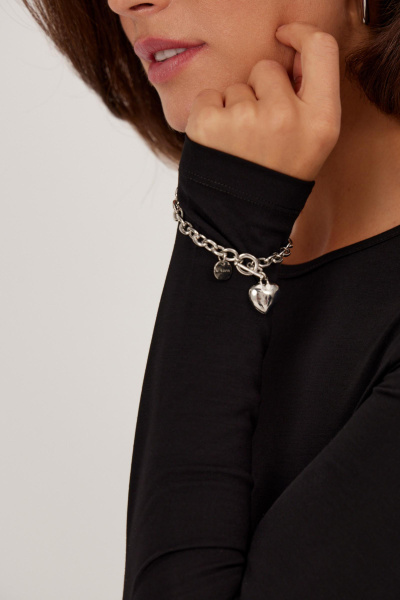 Браслет-цепь с сердцем (серебро)